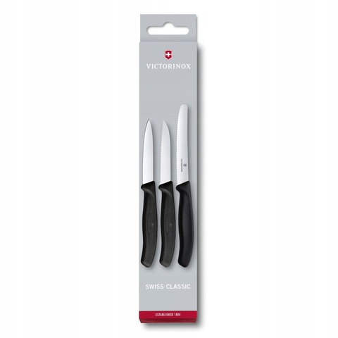 Набор ножей Victorinox для очистки овощей Swiss Classic, 3 предмета, чёрный (6.7113.3)