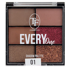 TF Тени для век палетка 6-ти цветная EVERY ONE тон 01красно-коричневый CTE37