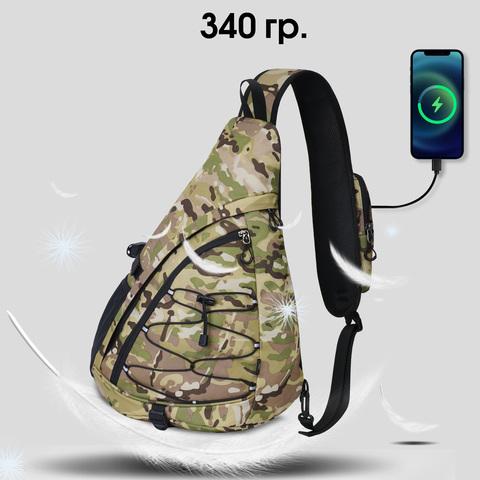 Картинка рюкзак однолямочный Nevo Rhino 9070 9070_Camo Light Green - 5