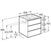 Roca 857404806 857404806 THE GAP модуль для раковины 600 мм (аналог 857552806) 585x453x74, с 3 ящиками, набор ножек 816827339 приобретается отдельно, белый глянец