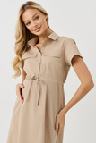 Платье для беременных и кормящих 18638 бежевый