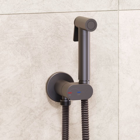 RGW 581408213-11 Гигиенический душ со смесителем RGW SP-213-Gr Серый браш (Смеситель/шланг/гигиенический душ/)