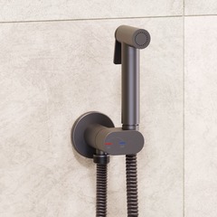 RGW 581408213-11 Гигиенический душ со смесителем RGW SP-213-Gr Серый браш (Смеситель/шланг/гигиенический душ/) фото