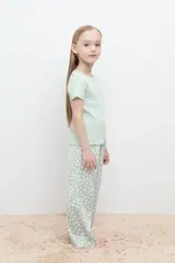 пижама  для девочки  К 1633/дымчатый нефрит,сакура