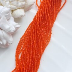 Бусины стеклянные оранжевые круглые 2 мм, К206