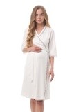 Комплект для беременных и кормящих с халатом и сорочкой 10651 кремовый