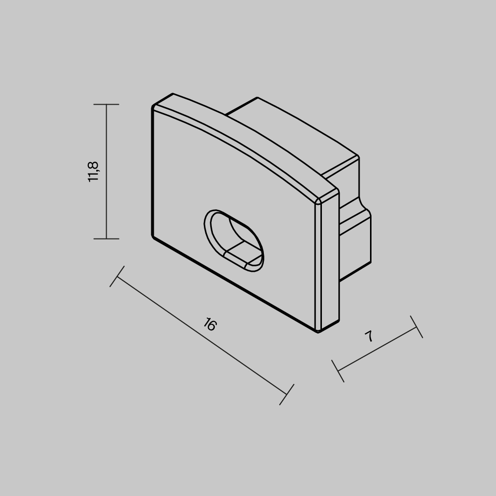 Комплект заглушек Maytoni (для профиля ALM-3611-S-2M) 2 шт 642007