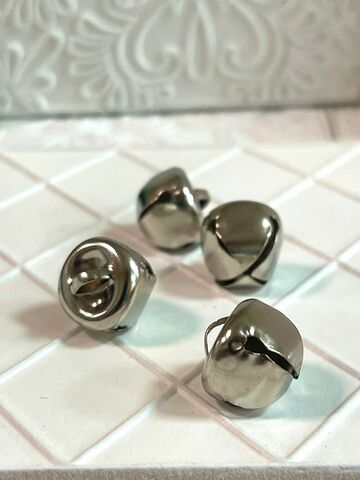 рождественский колокольчик, цвет серебро, 15мм (4шт)