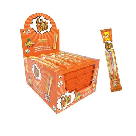 Желейные конфеты LicoRiko кислые карандаши Тутти Фрутти 1кор*8бл*24шт, 30г