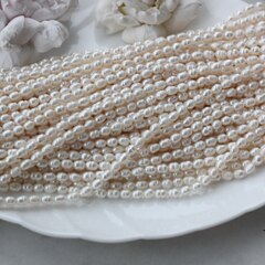 Жемчуг натуральный речной, рис, 4,8-6,8 мм, 1 нить, Ж022