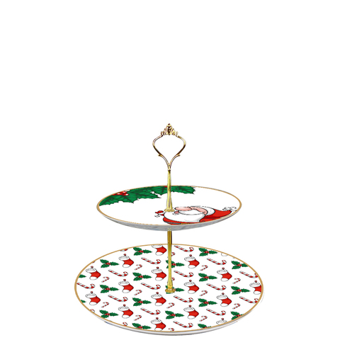 Подставка под пирожные First Lady "Счастливый санта"