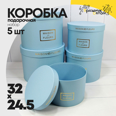 
          Коробка 32х24.5 см Набор 5 шт "Maison des fleurs" (Голубой)
