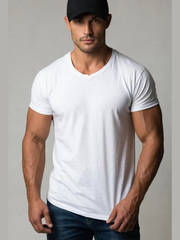 55016 Футболка мужская великан кулирка с лайкрой белый (64-7XL)