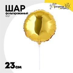 
          Шар фольгированный Круг 23 см (Золотой)
