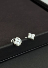 Серьги пусеты SUN & STAR коллекция LV white VGOLD