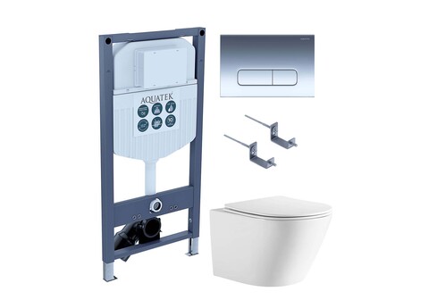 Aquatek SET Aquatek ЛИБЕРТИ-016 INS-23 SET Aquatek ЛИБЕРТИ-016 INS-23 (рама Aquatek INS-0000023+кркпеж KKI-0000002+клавиша KDI-0000016+унитаз ЛИБЕРТИ AQ1999T-00 с тонким сиденьем sc)