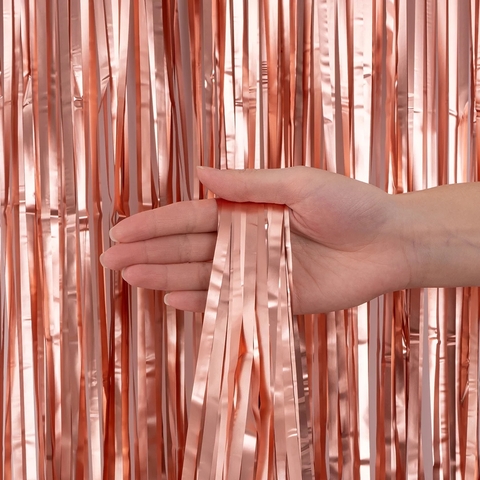 Дождик розовое золото, матовый металл, 3*200 см