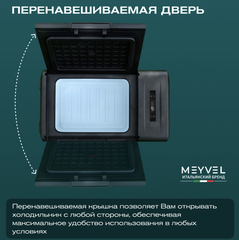 Компрессорный автохолодильник Meyvel AF-M20 (Чёрный, 20 л.) (12/24/110V)