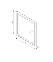 Универсальное зеркало с контурной Led-подсветкой, часами и косметическим зеркалом, 65 см, AM.PM Gem - M91AMOX0653WG