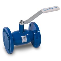 Кран стальной шаровой разборный TEMPER КШ.Ц.Ф.З, DN-100 PN-16, длина-230мм, стандартнопроходной, фланцевый с ручкой под задвижку