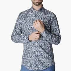 Сорочка мужская Venti Modern Fit 144321600-100 с оливково-синим принтом