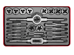 ЗУБР 24 предм., сталь 9ХС, набор метчиков и плашек (28116-H24)