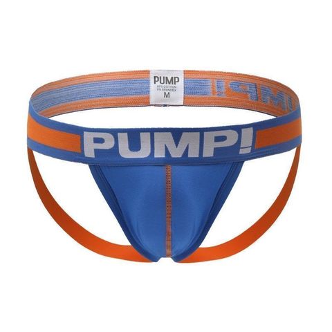 Мужские трусы джоки синие с оранжевым Pump Blue- Orange Jock H96-9