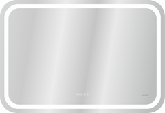 Зеркало LED DESIGN PRO 050 80 хол. тепл. cвет часы с подсветкой с антизапотевателем прямоуг