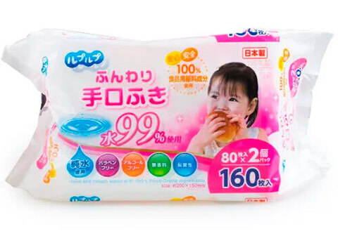 Детские влажные салфетки для лица и рук, 80шт