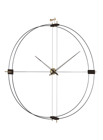 Часы настенные Nomon Delmori Gold (основание - черный фиберглас/стрелки - венге/центр - полированная латунь), D=130см Н=140см