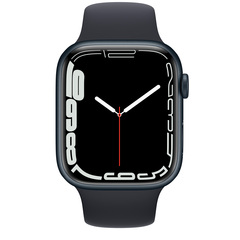 Apple Watch Series 7 GPS, 41mm Midnight Aluminium Case with Midnight Sport Band - Regular (MKMX3GK/A)