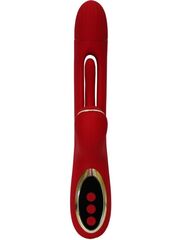 Красный вибратор с тройной стимуляцией Tornado G-Hit - 24,5 см. - 
