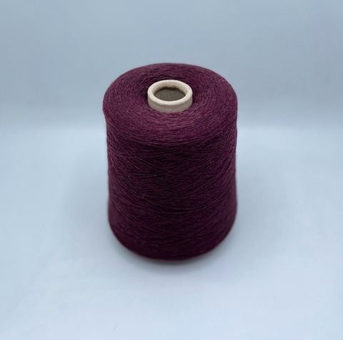 Бобинная пряжа (пр.Италия), 1500м/100 гр. 80%шерсть, 20%полиамид, цвет-Бургунд,меланж,арт-31807