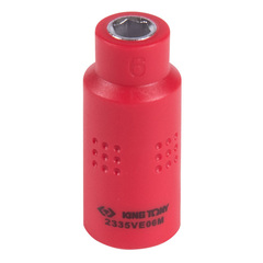 KING TONY (2335VE06M) Головка торцевая диэлектрическая шестигранная 1/4", 6 мм