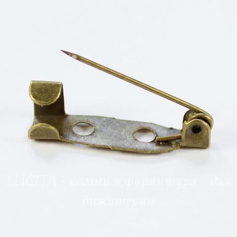 Основа для броши 20х5 мм (цвет - античная бронза), 95-100 штук