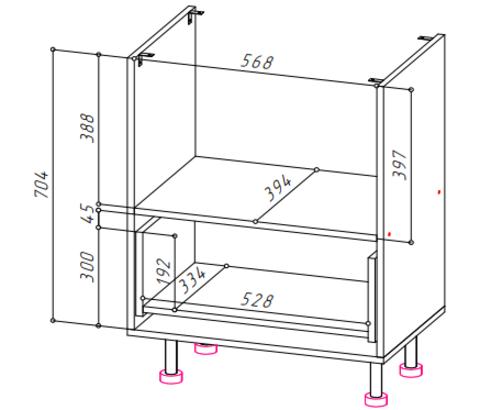 YourHouse Стол неглубокий под микроволновку с ящиком СЯМ-600
