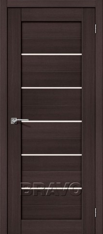 Межкомнатная дверь Браво-22 Wenge Меlinga стекло Magic Fog, ТМ Браво