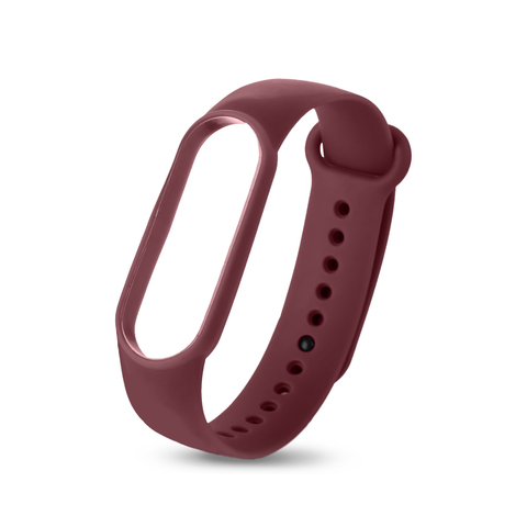 Силиконовый ремешок Silicon Loop для Xiaomi Mi Band 5, 6 (Бордовый - Wine Red)