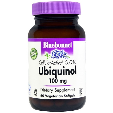 Bluebonnet Nutrition, Убихинол, Cellular Active коэнзим Q10, 50 мg, 60 вегетарианских капсул