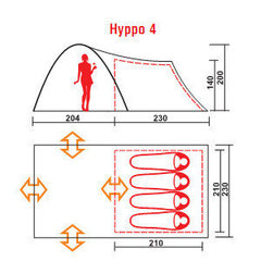 Кемпинговая палатка Canadian Camper Hyppo 4