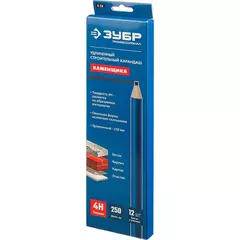 ЗУБР К-СК 4H, 250 мм, удлиненный строительный карандаш каменщика, Профессионал (06308) (12 штук)