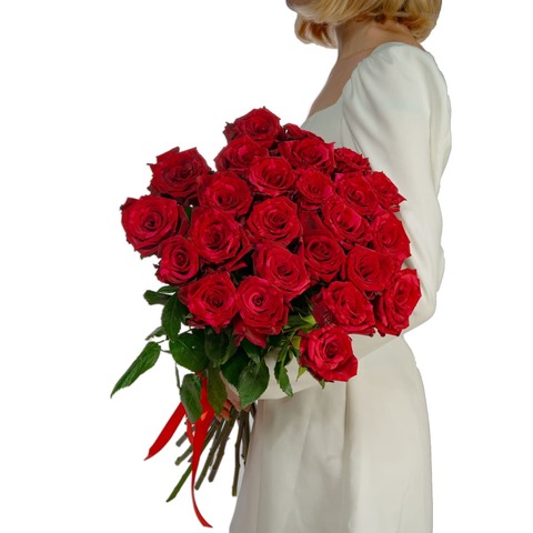 Букет 25 красных роз Эквадор