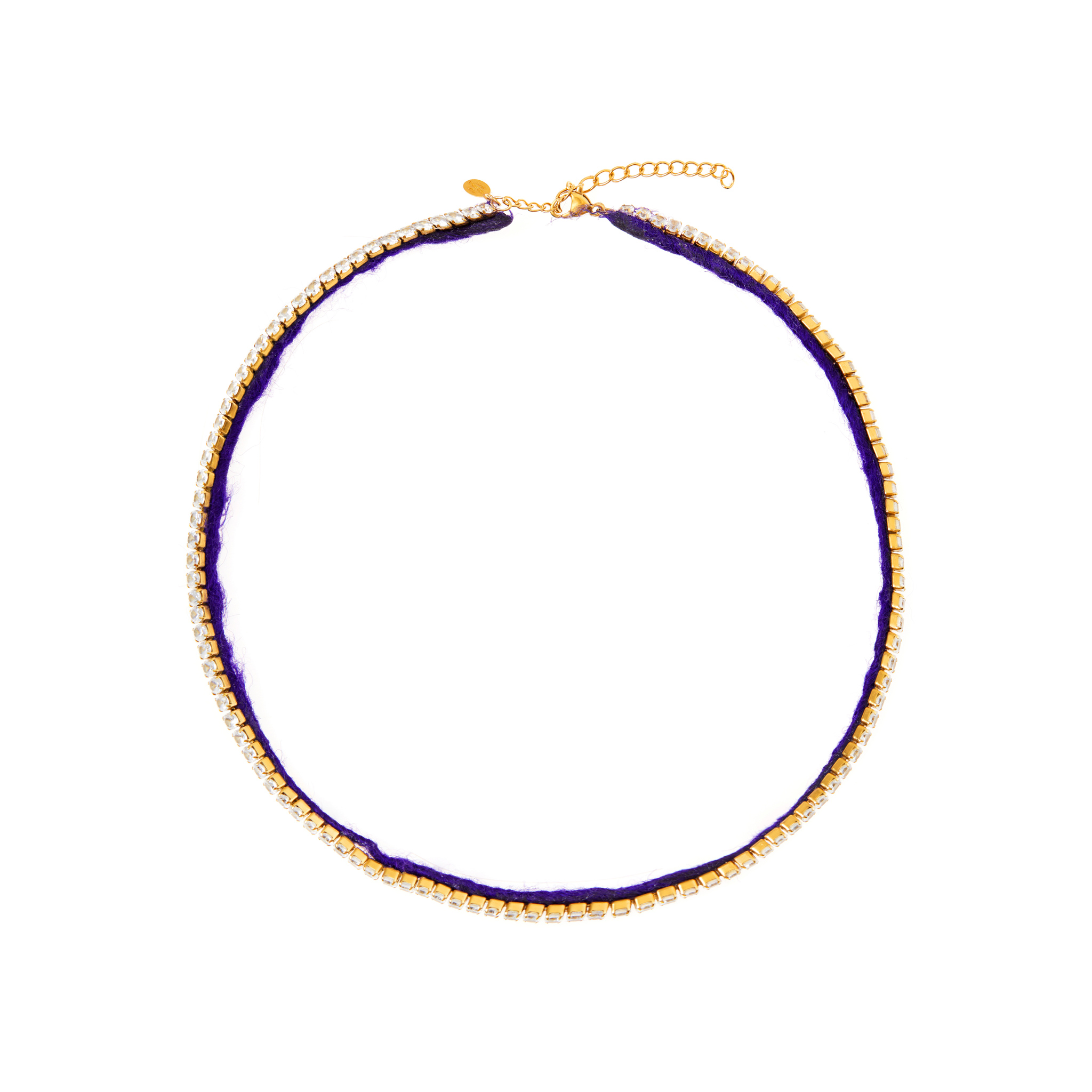 hermina athens колье bollywood rhinestone triple layered necklace HERMINA ATHENS Колье Bollywood Crystal Purple Yarn Necklace