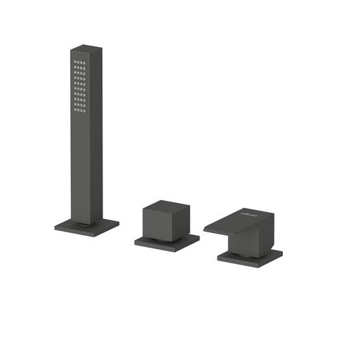 Cezares PORTA-BVDM3-NOP PORTA-BVDM3-NOP Смеситель на борт ванны с выдвижным душем и переключателем, исполнение черный матовый