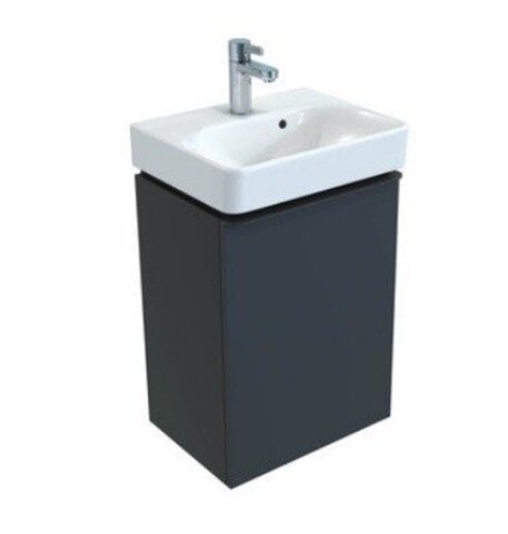 Шкафчик для раковины Geberit Smyle Square, с одной дверцей: B=44.2см, H=61.7см, T=35.6см, Темно-серый / Матовое покрытие