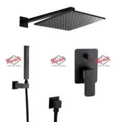Душевой набор Warmer Black Line FL Cube 30039005-10D