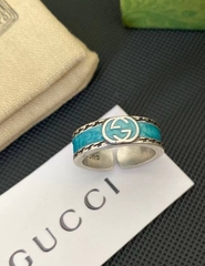 Кольцо широкое с зелёной эмалью в позолоте style by GUCCI