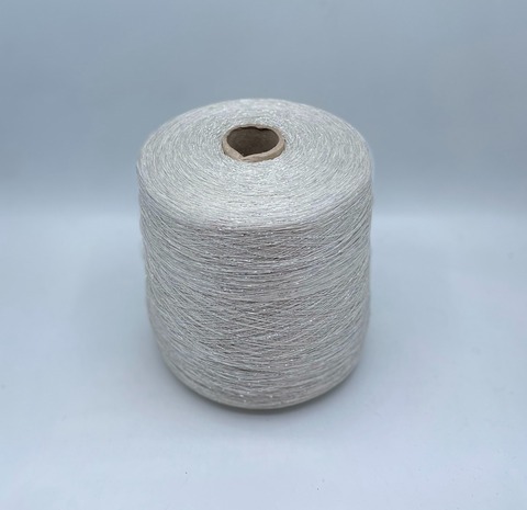 Industria Italiana (пр.Италия),art- Frizzante 3500 м/100гр, 70%Вискоза, 15%Металлик(Люрекс), 15%Полиамид, цвет-Алебастр+серебро(2102/89). арт-36052