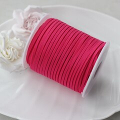 Шнур замшевый (искусственный), ярко-малиновый, 2,3*1 мм, 1 метр, ШН012