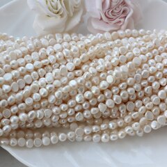 Жемчуг натуральный речной, купольная форма, 5,5-7 мм, 1 нить, Ж009